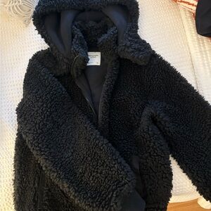 Abercrombie & Fitch Black Sherpa Jacket